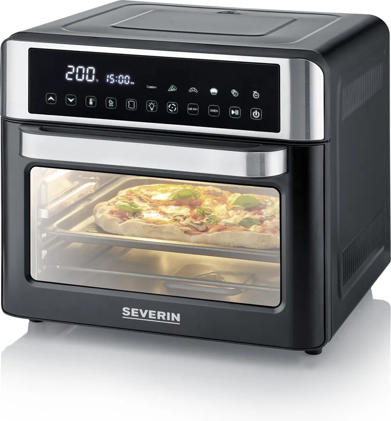 TO 9579 - Bak- en Braadoven - 25 Liter - 12-in-1 combinatie van Oven en Airfryer programma's - Zwart/Zilver de Severin en Zilverzwart – photo produit 1 sur 2