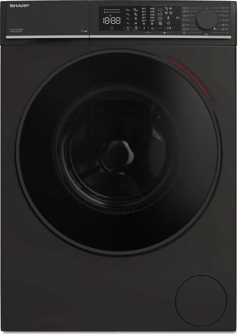 ES-NFL014CBNA2-CB wasmachine Voorlader 10 kg 1330 RPM van Sharp in Zwart – productfoto