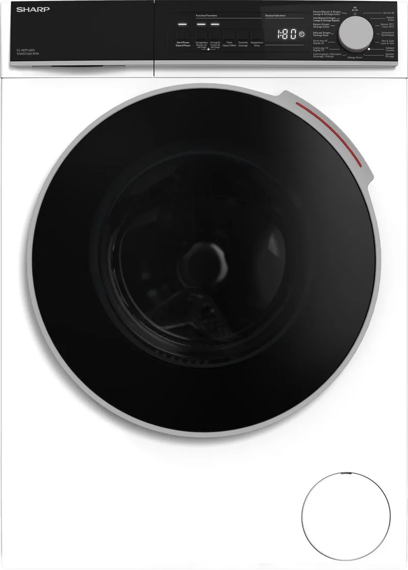 ESND914WDBE - Was-droogcombinatie - 9 kg wassen - 6 kg drogen - energieklasse A/D fra Sharp i Hvid – produktbillede