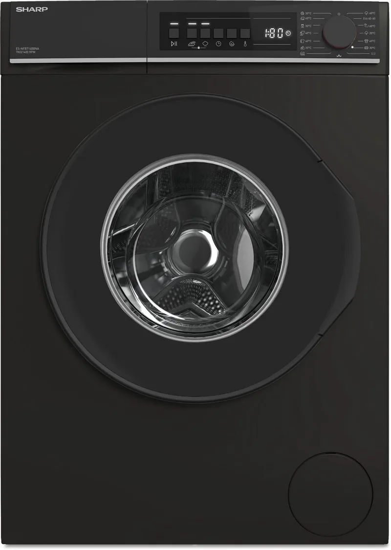 ESNFB714BBNA wasmachine 7kg-1400 toeren- steamwash by Sharp in Mat zwart – product photo