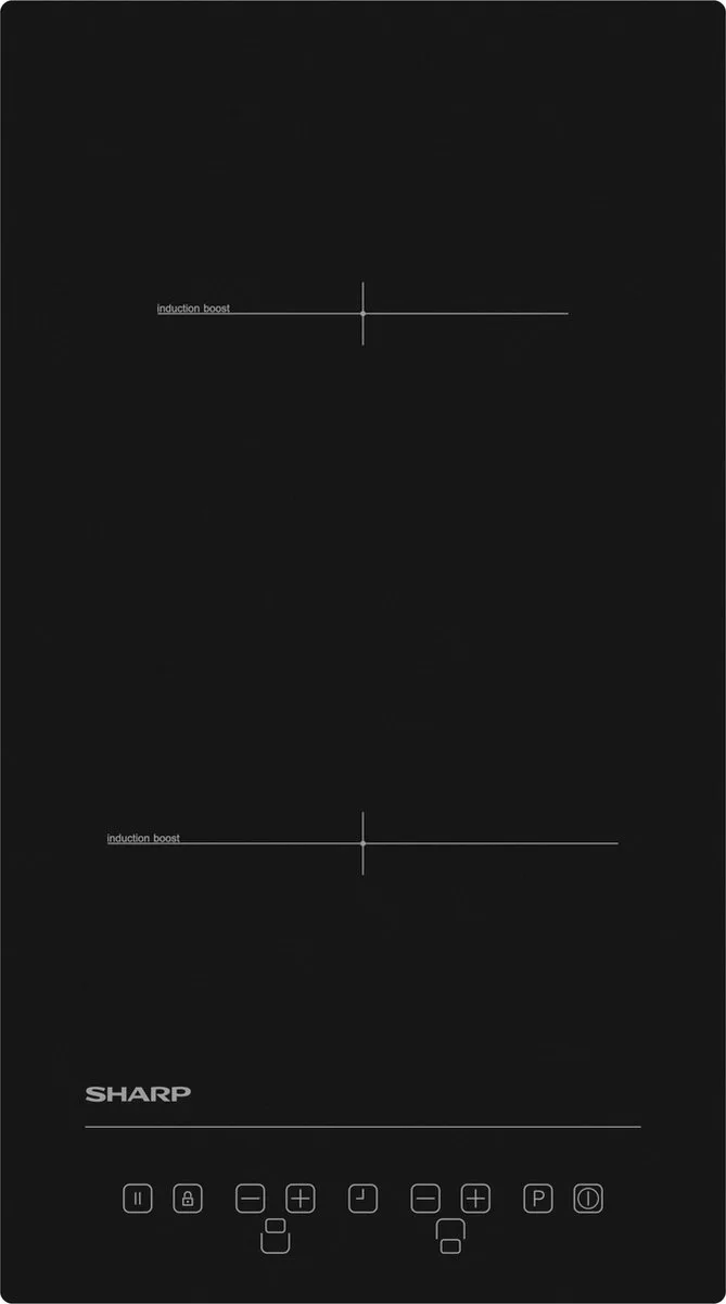 KH3I25NT0KEU-inductie kookplaat-inbouw-29cm X 52cm-2 kookzones de Sharp en Noir – photo produit