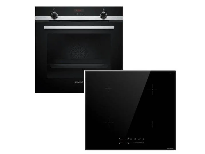 Backofen-Set Dampfunterstützung Pyrolyse + keenberk Induktionskochfeld Booster 60cm, mit 1-fach Teilauszug, Pyrolyse-Selbstreinigung de Siemens – photo produit