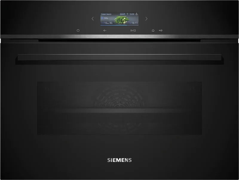 CB734G1B1 - oven - 60 cm x 45 cm - Air Fry-functie: voor perfect en gezonde gefrituurde gerechten - Home Connect - Eenvoudige reiniging van Siemens in Zwart – productfoto
