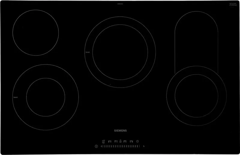 ET801FCP1D keramische kookplaat 80 cm by Siemens in Black, Roestvrijstaal – product photo