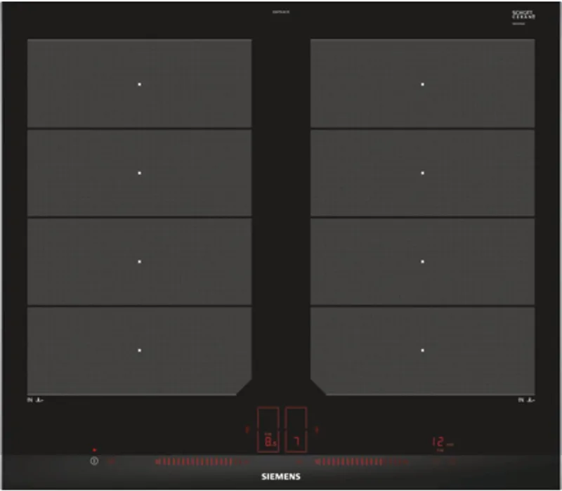 EX675LXC1E Inbouw inductiekookplaat - 60 cm by Siemens in Black, Roestvrijstaal – product photo