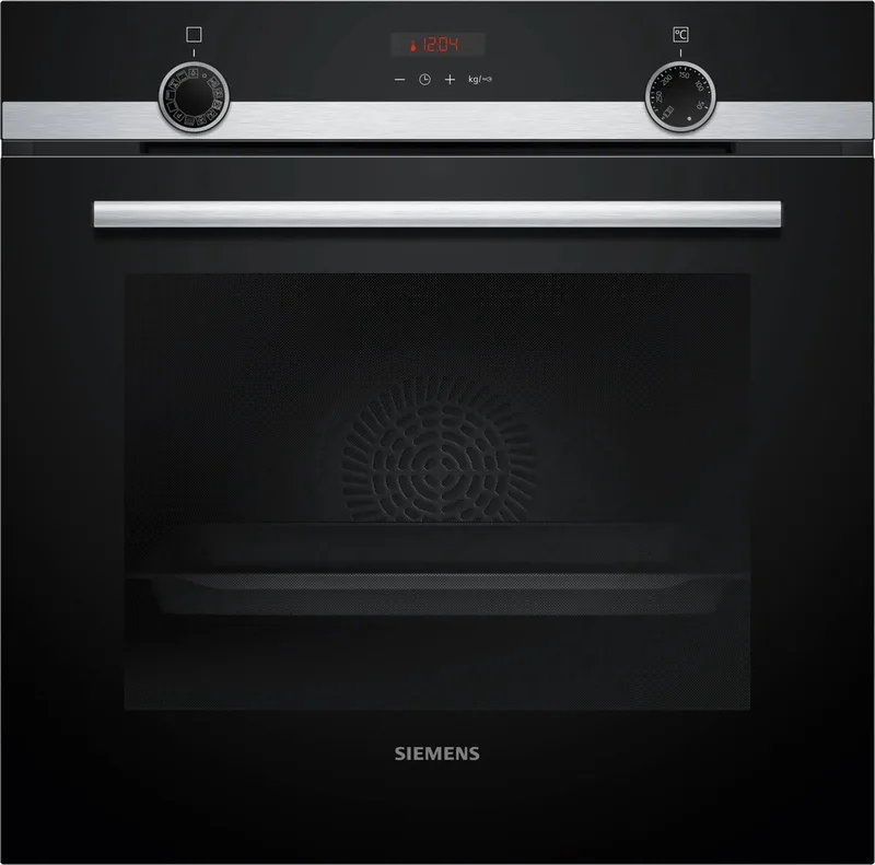 HQ574AER3 - iQ300 - Inbouwoven - Toegevoegde stoom - Eenvoudig te reinigen: pyrolyse + hydrolyse - 71 l - RVS by Siemens in Black – product photo
