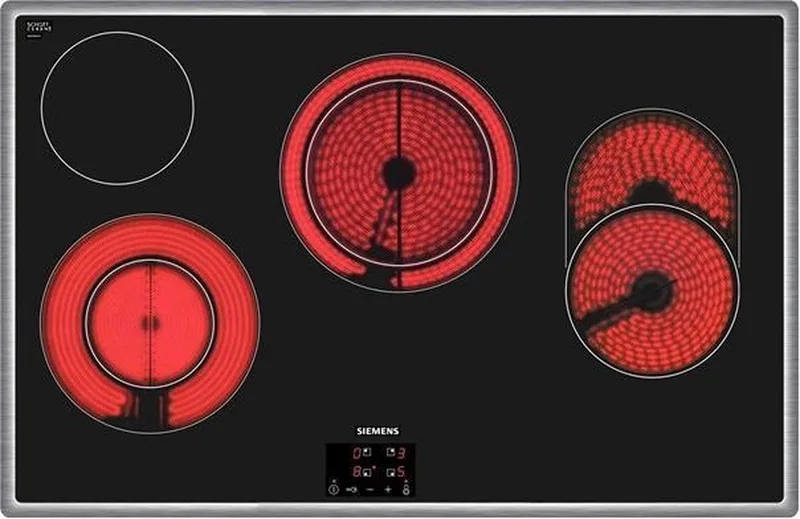 iQ300, Keramische kookplaat 80 cm, touchControl, vlaklijst van Siemens in Zwart – productfoto