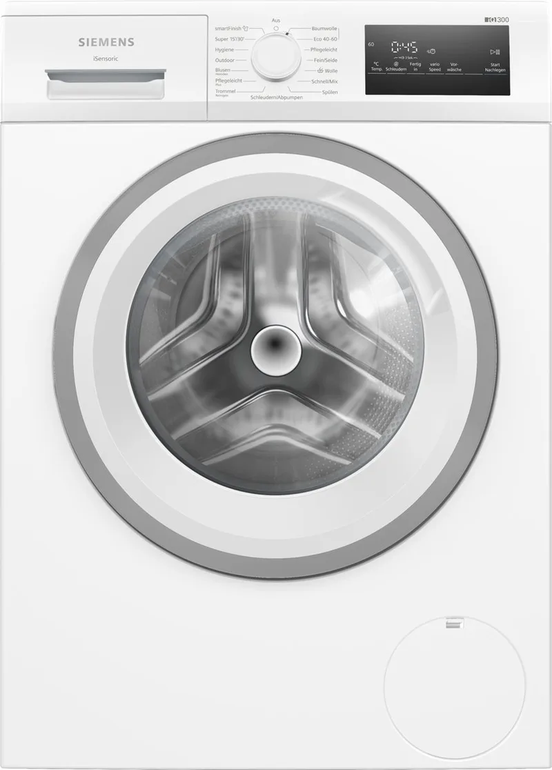 iQ300 WM14N127 - Wasmachine - Voorbelading - 8 kg - 1400 RPM - DE display van Siemens in Wit – productfoto