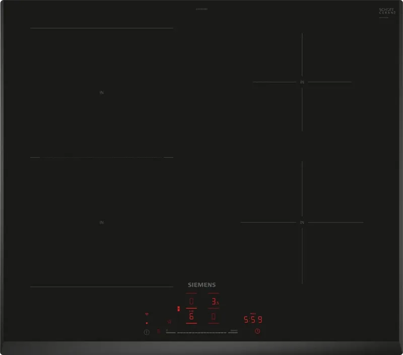 iQ500 ED65KHSB1E kookplaat Ingebouwd 60 cm Inductiekookplaat zones 4 zone(s) by Siemens in Black – product photo