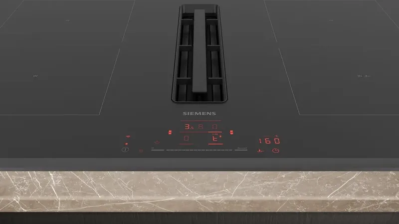 iQ500 ED851HQ26E - Inbouw elektrische kookplaat - Zwart - 80 cm 4 zones - Inbouw afzuigkap von Siemens in Zwart Glans – Produktfoto