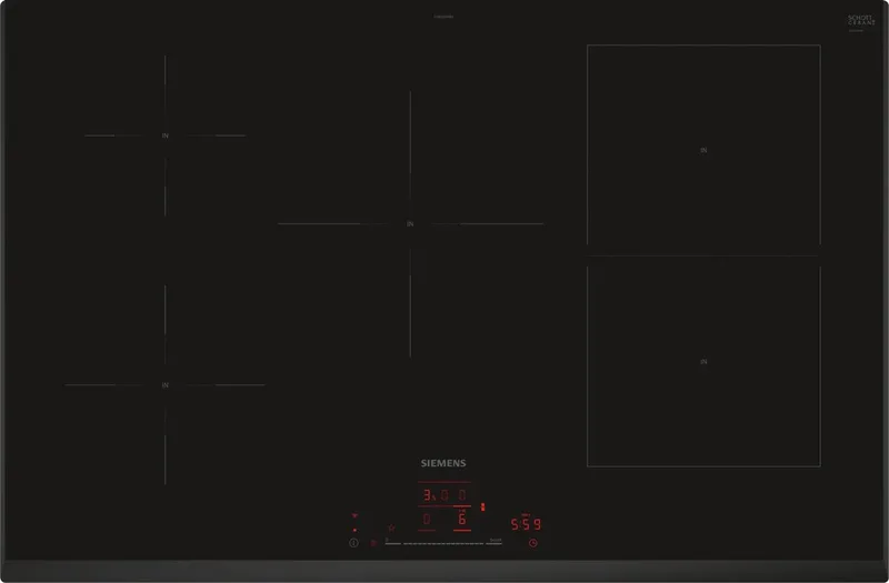 iQ500 ED851HWB1E kookplaat Ingebouwd 80 cm Inductiekookplaat zones 5 zone(s) by Siemens in Black – product photo