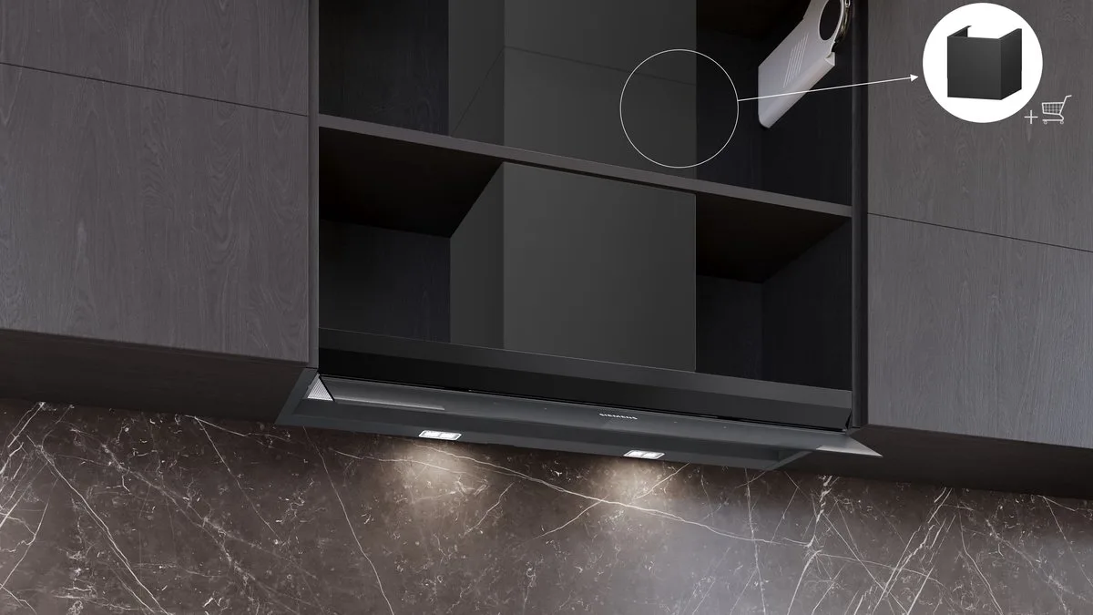 LJ97BDP60 - iQ500 - Afzuigkap - Geïntegreerde schouwkap - 90 cm - Zwart - Energielabel A de Siemens en Noir – photo produit
