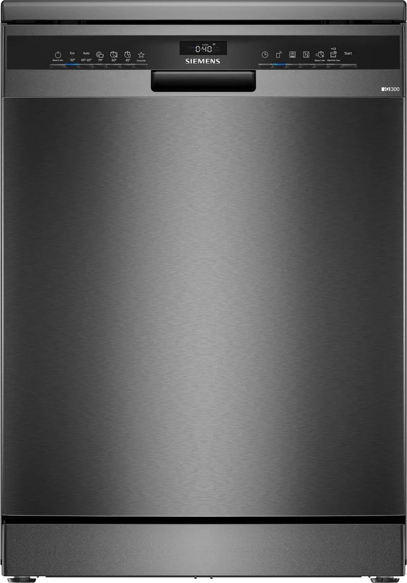 SN23EC22AE - iQ300 - Vrijstaande vaatwasser - 60 cm - Energielabel A - Home Connect - staal, anti-fingerprint by Siemens in Geborsteld zwart – product photo