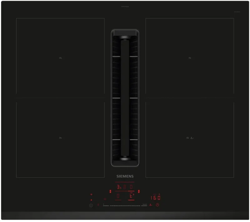 vacuüm inductie kookplaat 59cm 4 branders 7400w by Siemens in Black – product photo