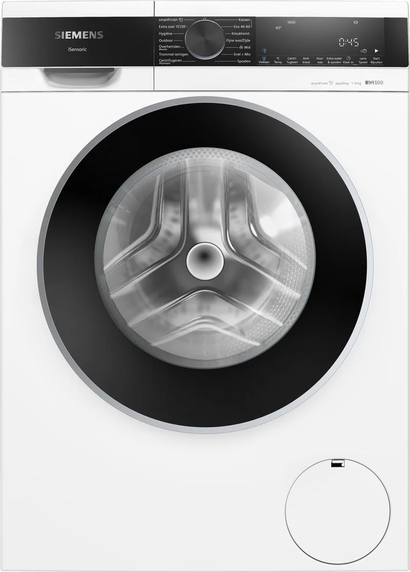 WG46G2Z8NL - iQ500 - Wasmachine - Wasmachine met stoom - 1600 rpm - 9 kg - smartFinish: vermindert kreukels tot 50% - speedPack L: verkort wasprogramma's met varioSpeed de Siemens en Blanc – photo produit