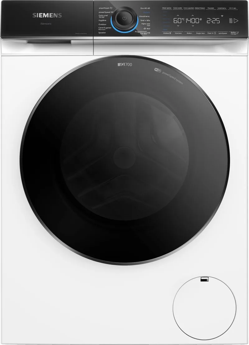 WG54B20CNL - iQ700 - Wasmachine - 10 kg - 1400 rpm - 40% zuiniger dan Energielabel A - Zeer stil - smartFinish vermindert kreukels tot 50% -Home Connect från Siemens i Vit – produktbild