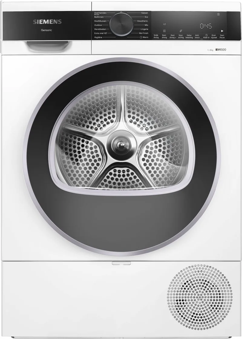 WQ33G2DCNL - iQ500 - Wasdroger - Warmtepompdroger - 8 kg - Stil - speedPack - autoDry von Siemens in Weiß – Produktfoto