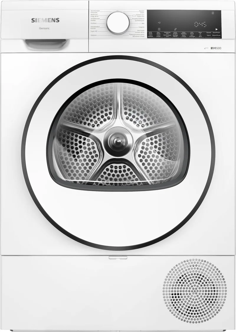 WQ33G2DEFG - iQ500 - Wasdroger - Warmtepompdroger - NL/FR display van Siemens in Wit – productfoto