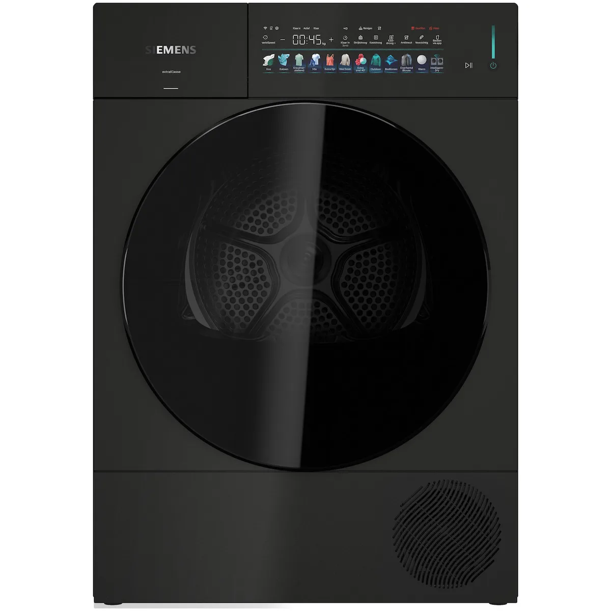 WQ45M7UMNL extraKlasse Warmtepompdroger Zwart van Siemens – productfoto