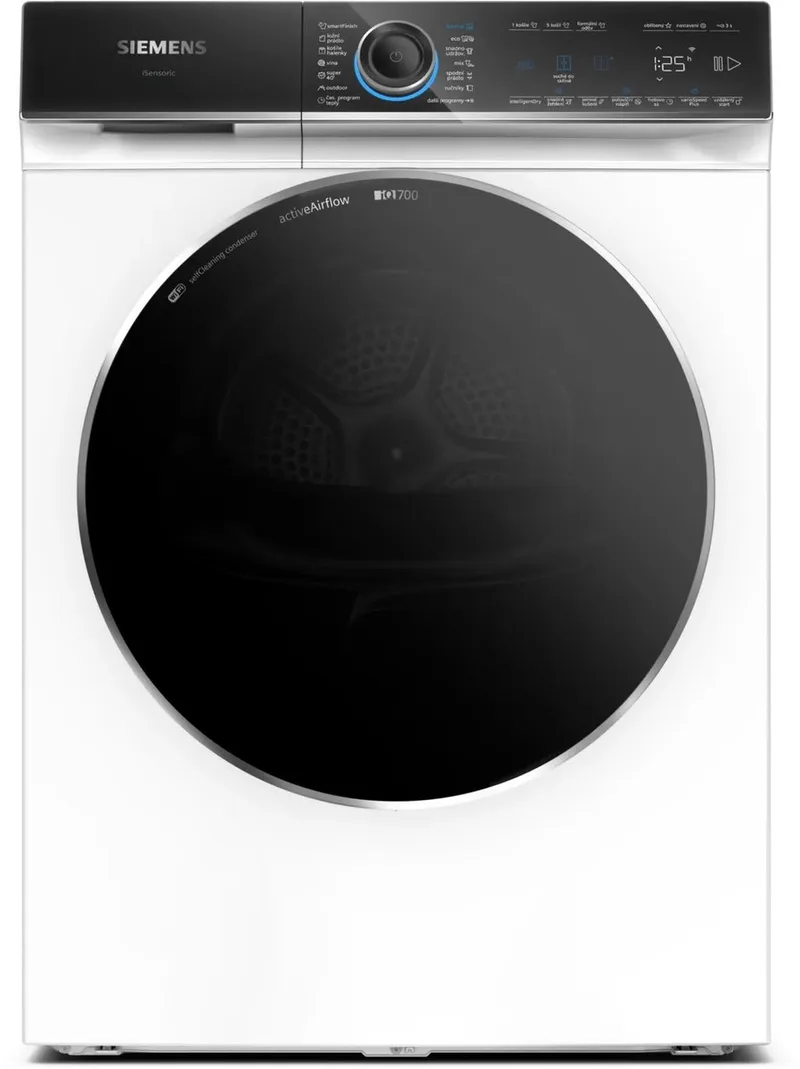WR47B2C40, Vrijstaand, Voorlader, Warmtepomp, Wit, Draaiknop, Touch, Rechts by Siemens in White – product photo