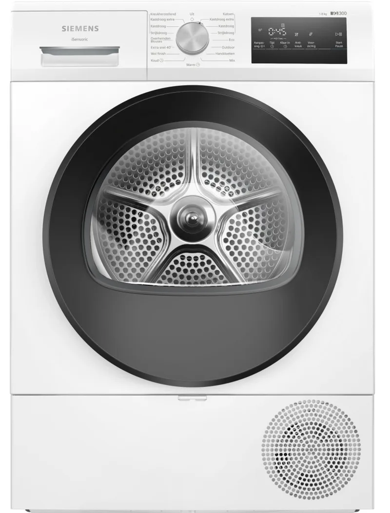 WT45H20SNL Warmtepompdroger 8 kg de Siemens en Blanc – photo produit