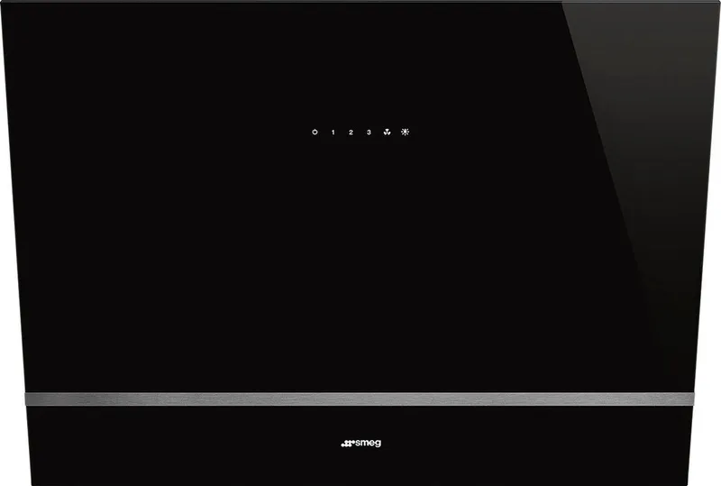 KV28N - Wandafzuigkap - 80 cm - Glas - Schuine Afzuigkap - 666 m³/u - Touch Control - LED Verlichting - Energieklasse A by Smeg in Black – product photo