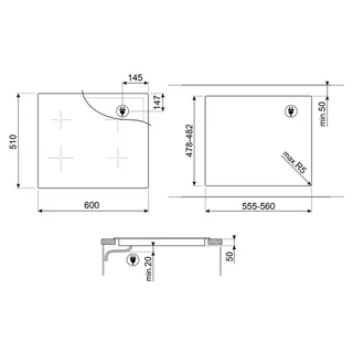 SI1M4644D Inductie kookplaat Zwart fra Smeg – produktbillede 2 af 3
