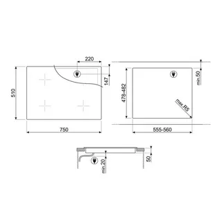 SI1M4744D Inductie kookplaat Zwart fra Smeg – produktbillede 2 af 2
