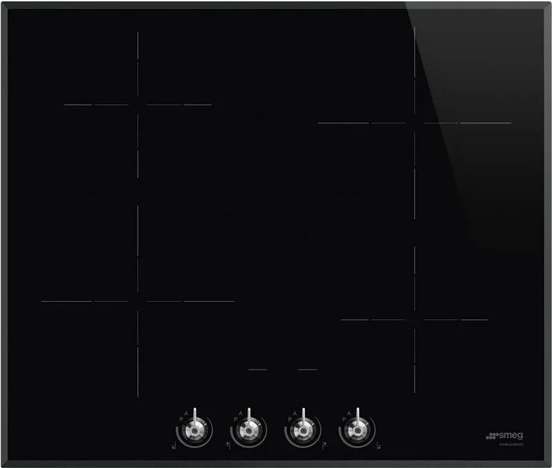 SI364BM - Inductiekookplaat - 60 cm - 4 Kookzones - Knopbediening - Inbouw Kookplaat by Smeg in Black – product photo