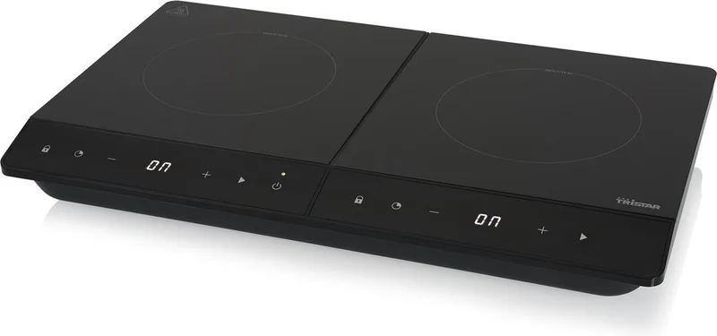 Luxe Inductiekookplaat 3500W - IK-6162 - 2 Kookzone - Timer tot 180 min - Zwart från Tristar i Zwart Dubbel – produktbild