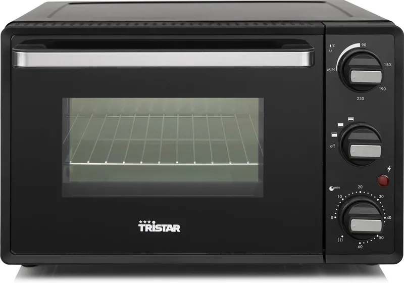 Vrijstaande Compacte Oven OV-3620 - 19 Liter oven - 1300 Watt - Boven- en onder-verhitting van Tristar in Zwart – productfoto