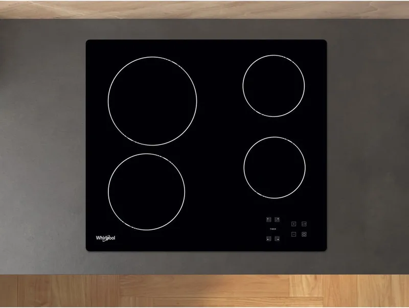 AKT 8090 NE - Keramische Kookplaat - 4 HiLight kookzones by Whirlpool in Black – product photo