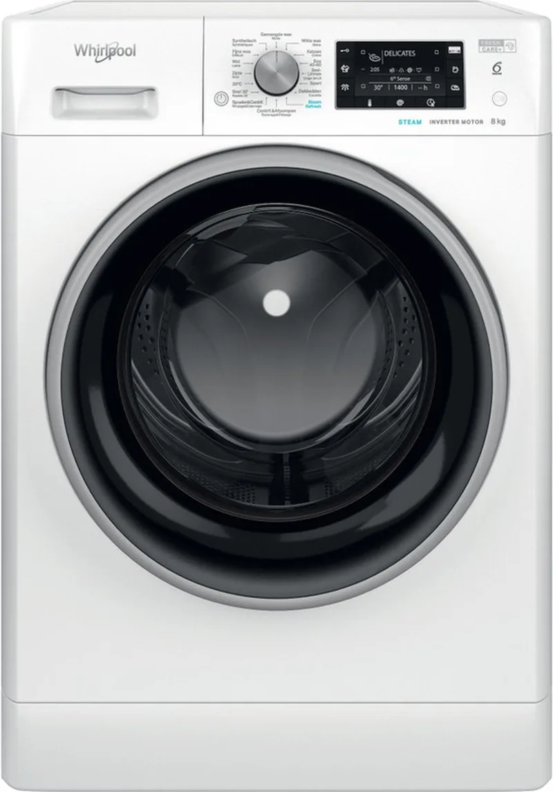 FFD 8489E BSV BE wasmachine Voorbelading 8 kg 1400 RPM von Whirlpool in Weiß – Produktfoto