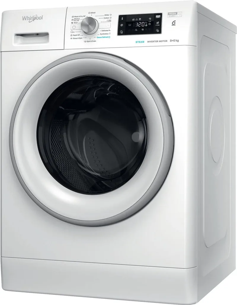 FFWDB 864489 SV EE Was-droogcombinatie Vrijstaand Voorlader van Whirlpool in Wit – productfoto