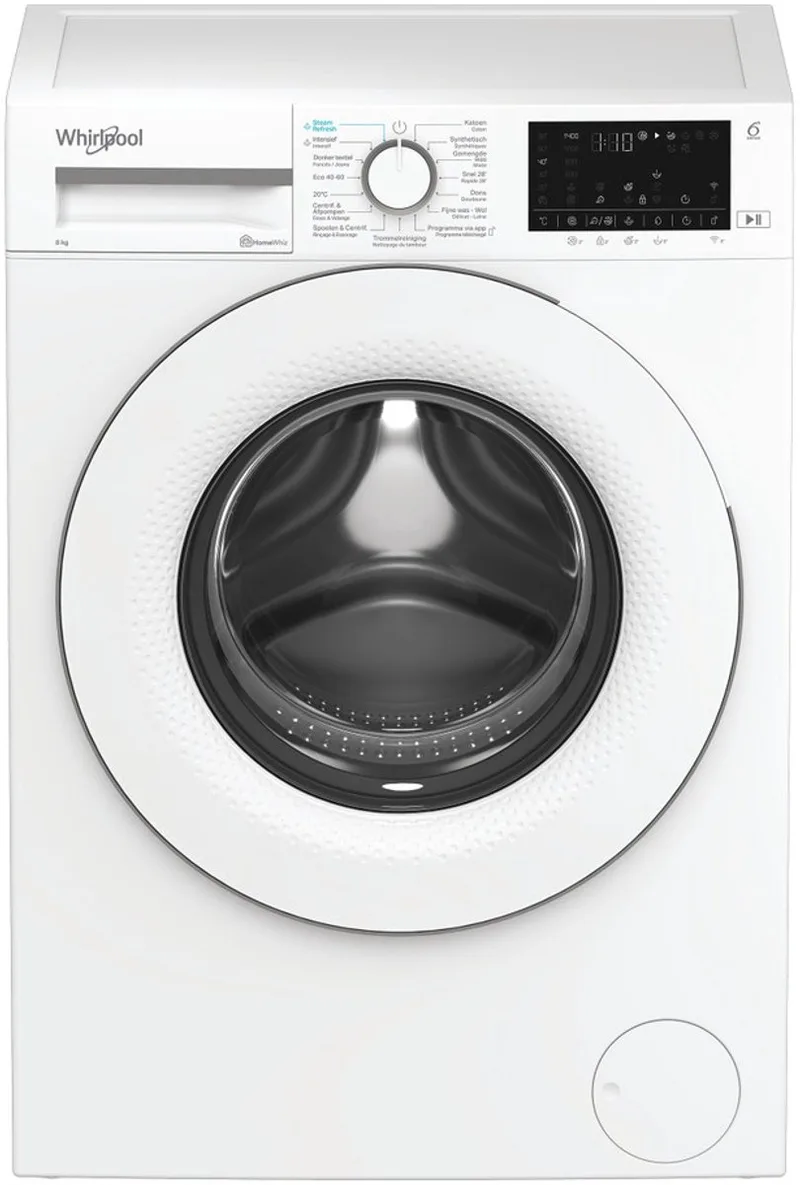 WAM 87W BE wasmachine Voorlader 8 kg 1400 RPM van Whirlpool in Wit – productfoto