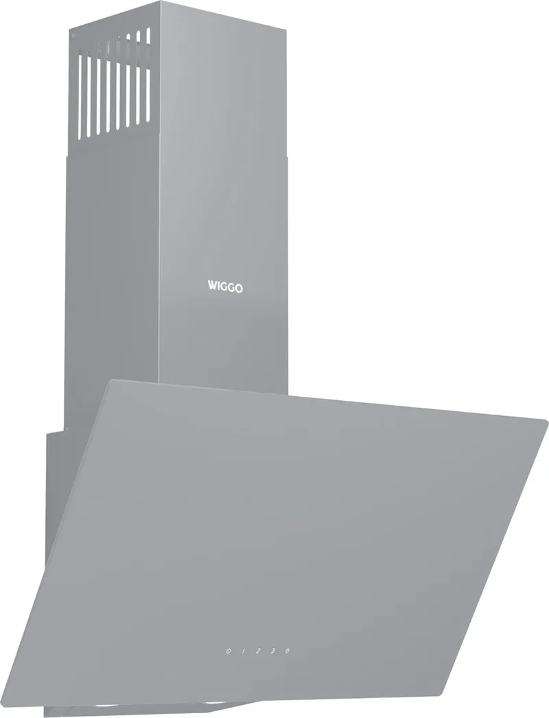 WE-A641G(G) – Schuine Afzuigkap – 60 cm – Glasdesign – Energieklasse A – ECO+ Touch Control – Glas – 5 Jaar Garantie de Wiggo en Gris – photo produit