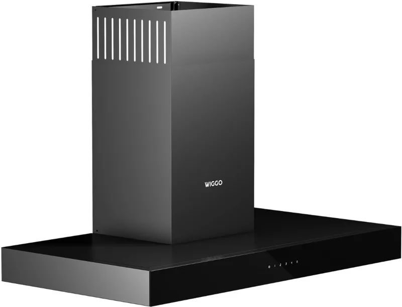 WE-A941T(B) – T-Model Wandschouw Afzuigkap 90 cm – 650 m³/h – LED Verlichting – Energieklasse A – 5 jaar garantie by Wiggo in Black – product photo