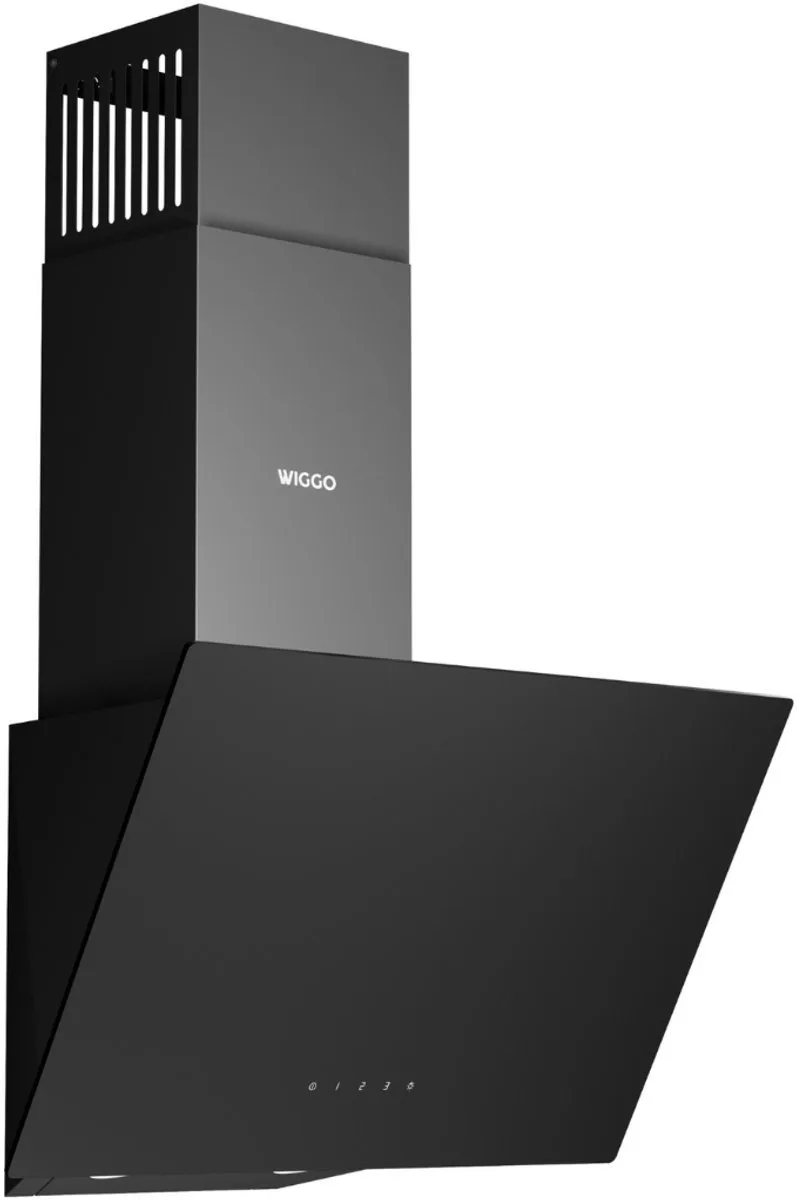 WE-D531G(B) – Schuine Afzuigkap 50 cm – Glas – LED Verlichting – Touch Control – 5 jaar garantie by Wiggo in Black – product photo