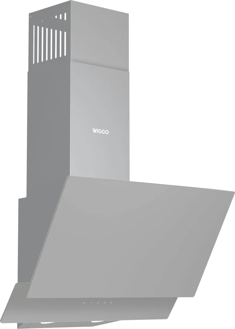 WE-D532G(G) – Schuine Afzuigkap 50 cm – LED Verlichting – Touch Control – 5 jaar garantie by Wiggo in Grijs Dubbel Glas – product photo