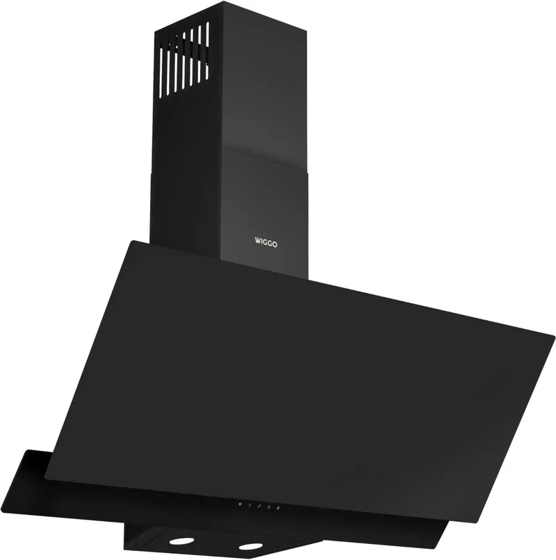 WE-D932G(B) – Schuine Afzuigkap 90 cm – LED Verlichting – Touch Control – 5 jaar garantie by Wiggo in Zwart Dubbel Glas – product photo