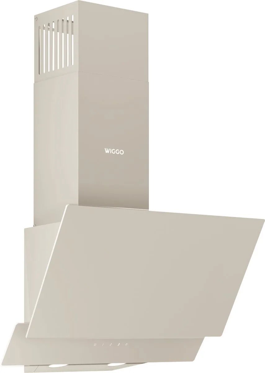 WE-E523G(C) - Schuine Afzuigkap - 50 cm - LED verlichting - Touch Control fra Wiggo i Creme Dubbel Glas – produktbillede