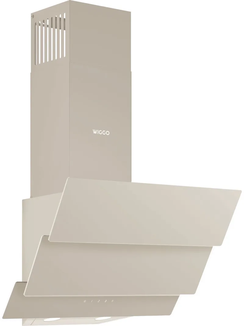 WE-E533G(C) - Schuine Afzuigkap - 50 cm - LED verlichting - Touch Control by Wiggo in Creme Triple Glas – product photo