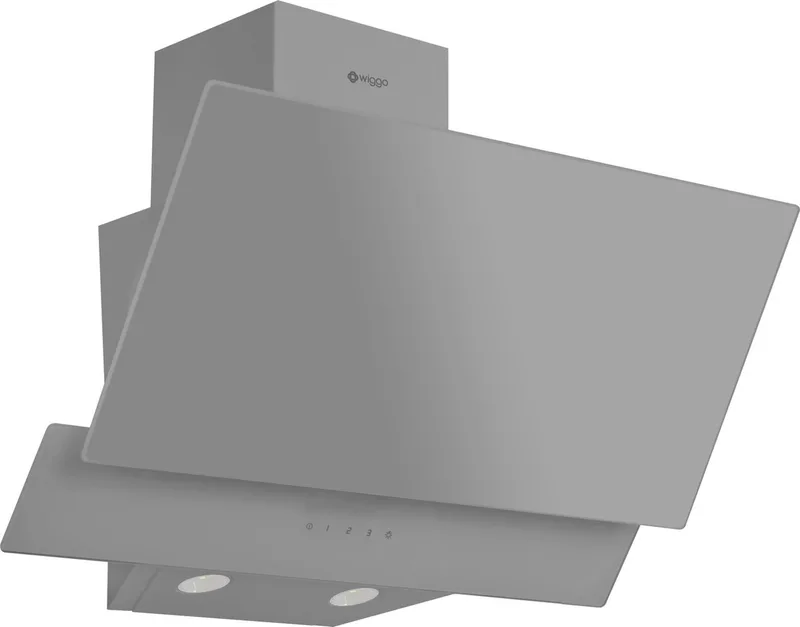 WE-E623G(G) - Schuine Afzuigkap - 60 cm - Dubbel Glas de Wiggo en Gris – photo produit