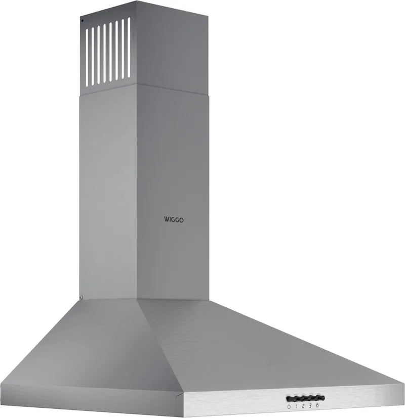 WE‑D530P(X) – Wandschouw Afzuigkap 50 cm – 300 m³/h – Knoppenbediening – LED Verlichting – 5 jaar garantie von Wiggo in Roestvrijstaal – Produktfoto