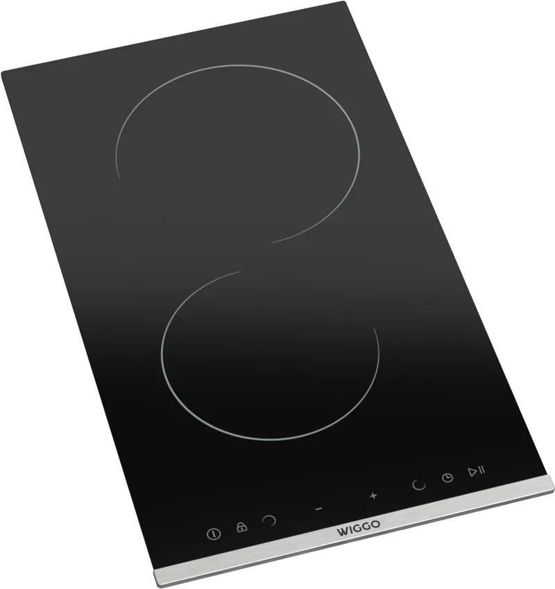 WH-E312G(B) inbouwinductiekookplaat 30 cm 2 kookzones aanraakbediening 1-fase stekkerklaar zwart de Wiggo en Noir – photo produit