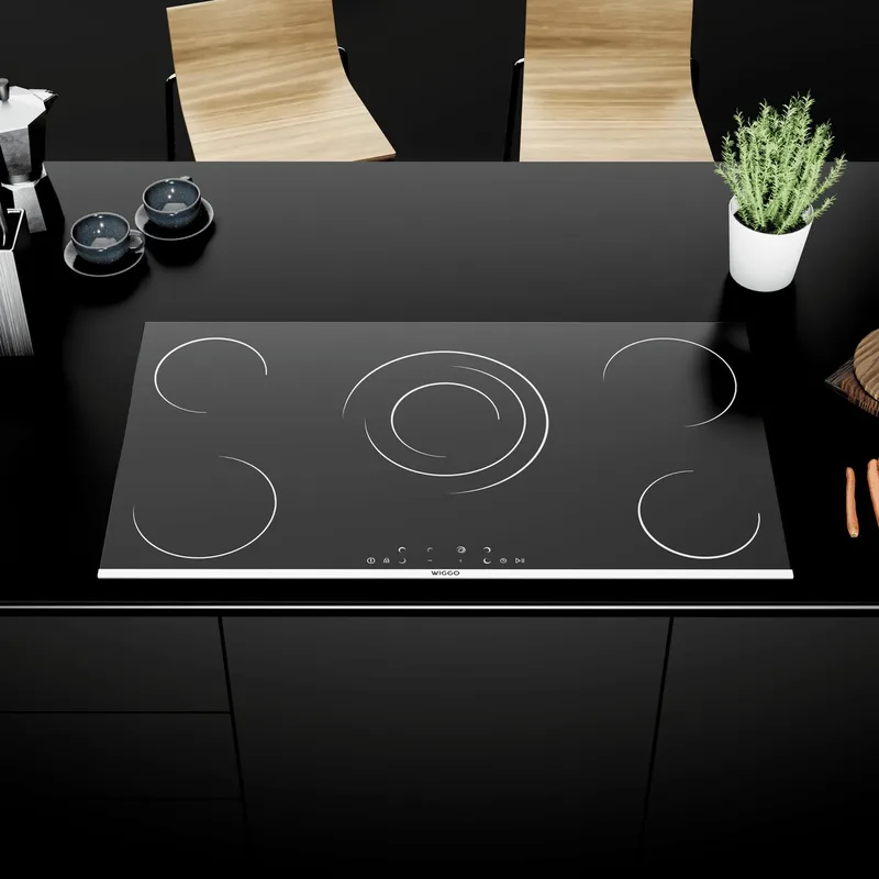 WH-E975GC(B) - Inbouw Keramische kookplaat - 90 cm - 5 kookzones - Touch bediening - 5 jaar garantie by Wiggo in Black – product photo
