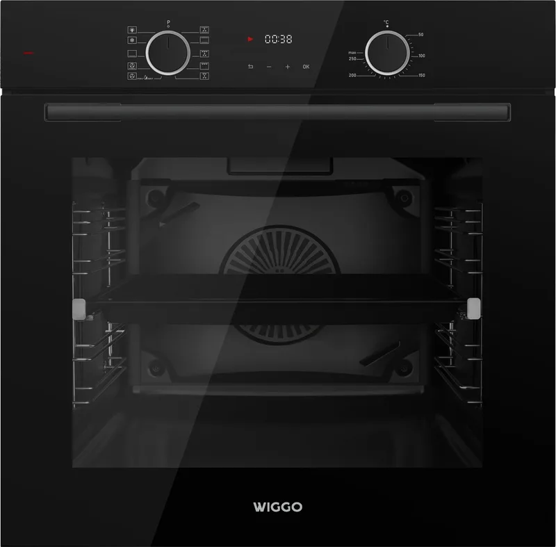 WO-BFA610(B) - Inbouw heteluchtoven - 73L - Airfryer functie - Hetelucht - Soft Close deur - Telescooprails - Energieklasse A - 5 jaar garantie by Wiggo in Black – product photo