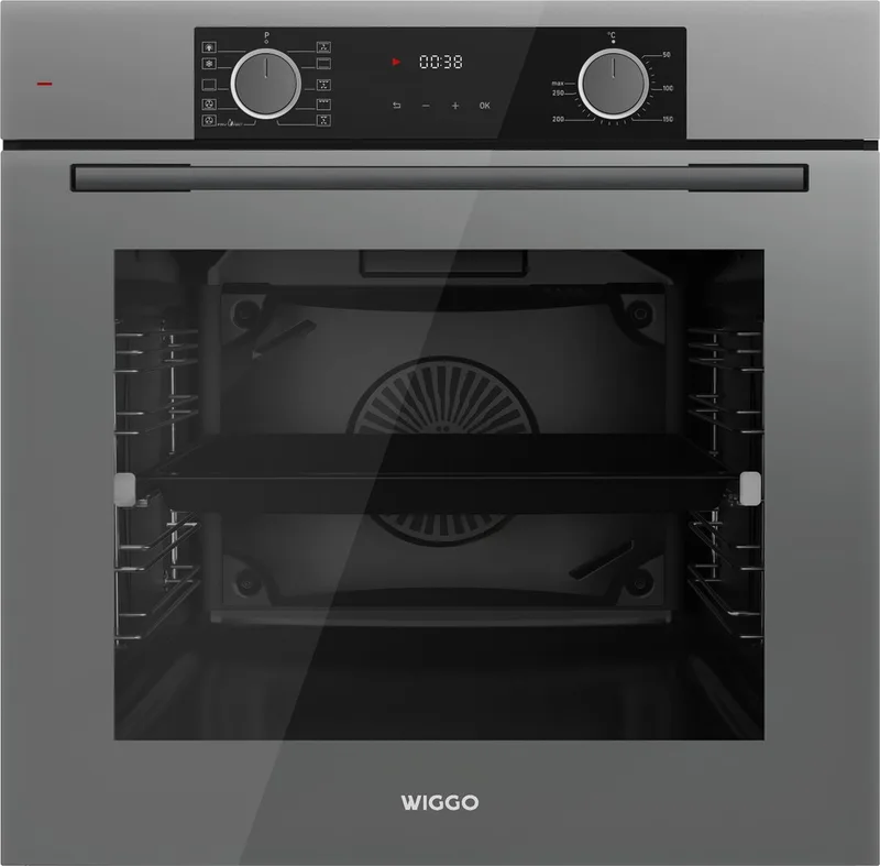 WO-BFA610(G) - Inbouw heteluchtoven - 73L - Airfryer functie - Hetelucht - Soft Close deur - Telescooprails - Energieklasse A - 5 jaar garantie de Wiggo en Gris – photo produit